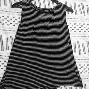 Old Navy Black & White Striped Open-Back Tank